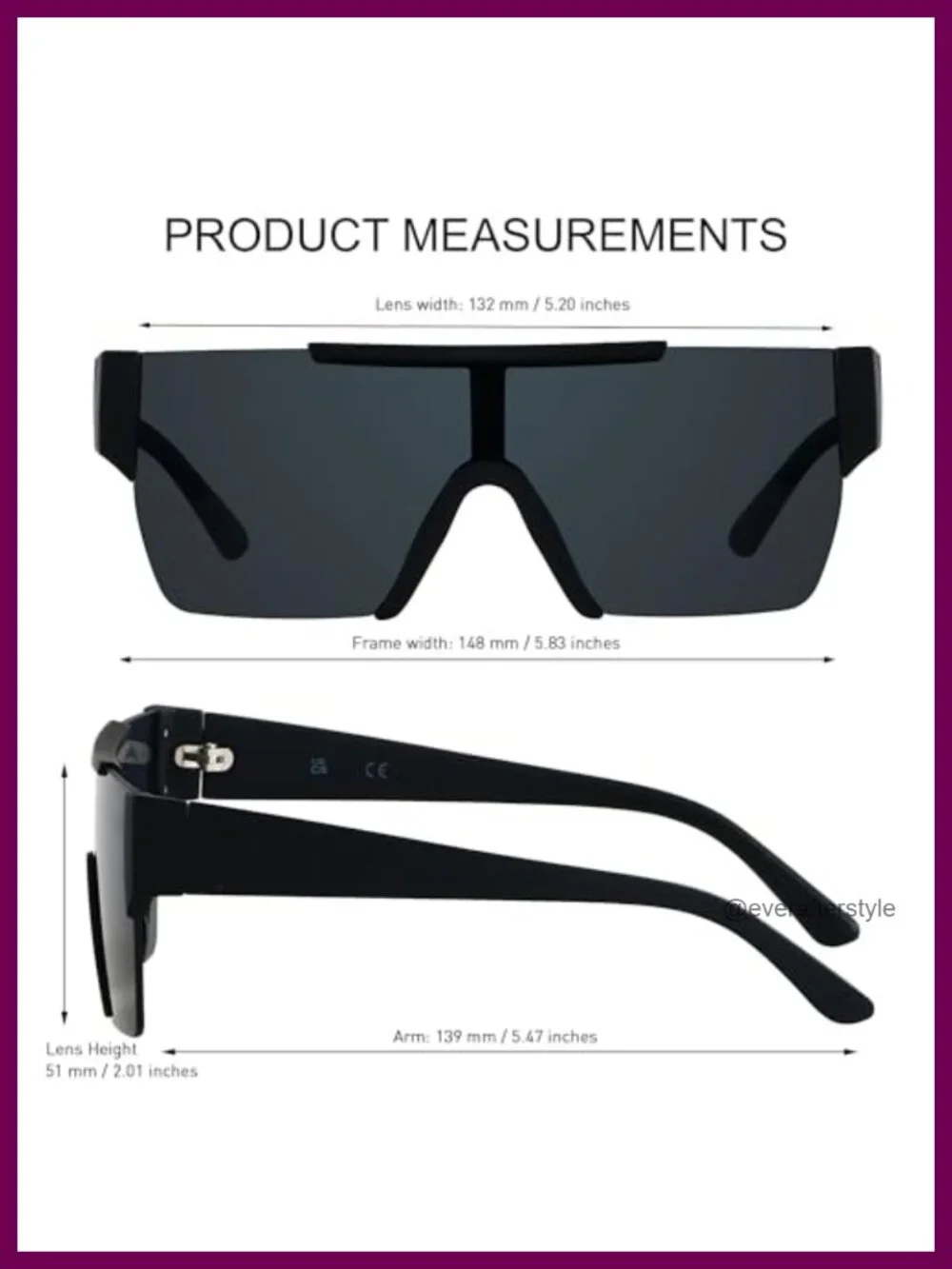 Flat Top Square Sunglasses UV Protection Shield Shades